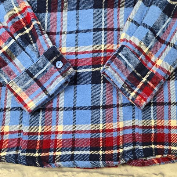 Women's Old Mill Blue Plaid Flannel Shirt Soft Cozy Medium Weight size Medium - Picture 8 of 12
